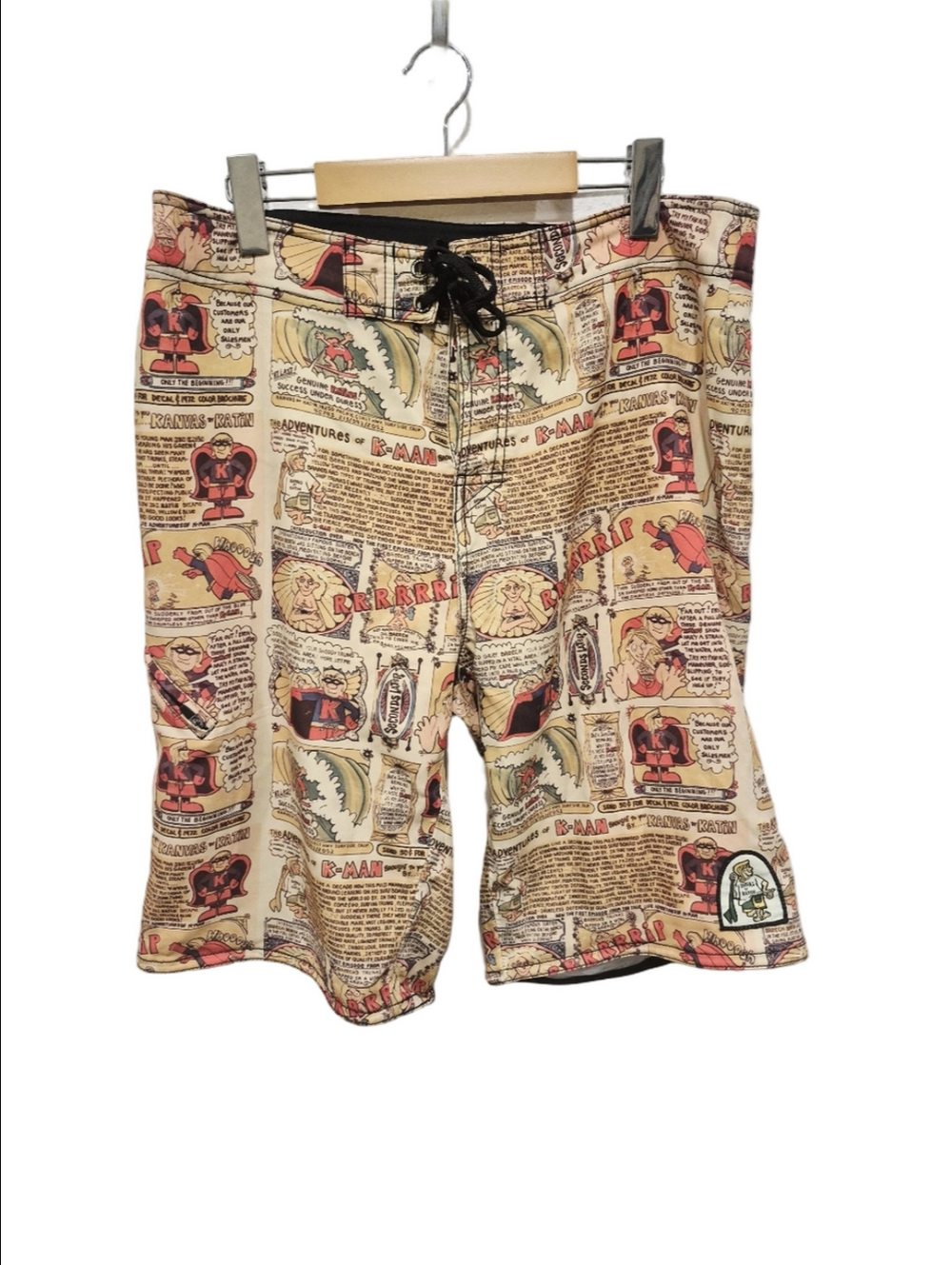 Kanvas by Katin Custom Surf Trunks K-Man Comic Adventures Board Shorts Size 34